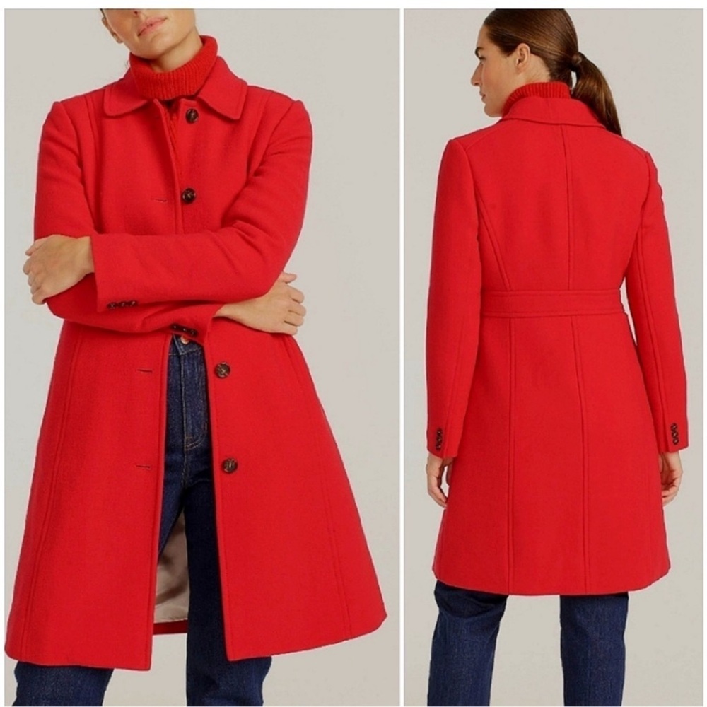 J. Crew Vibrant Red Lady Day Coat